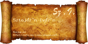 Sztoján Iván névjegykártya